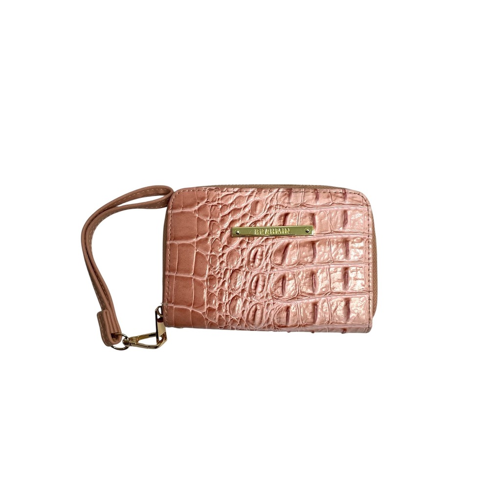 Brahmin rose pink‎ zipped mini wristlet wallet